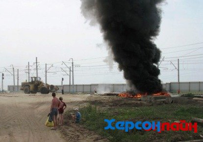 В Нижнесерогозском районе горела железная дорога