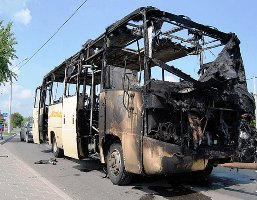 На Херсонщине опять горел  автобус