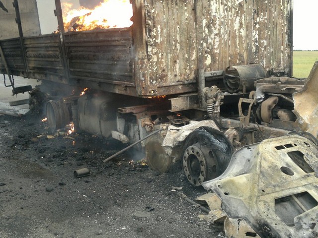 На трассе Одесса-Мелитополь-Новоазовск горел грузовик