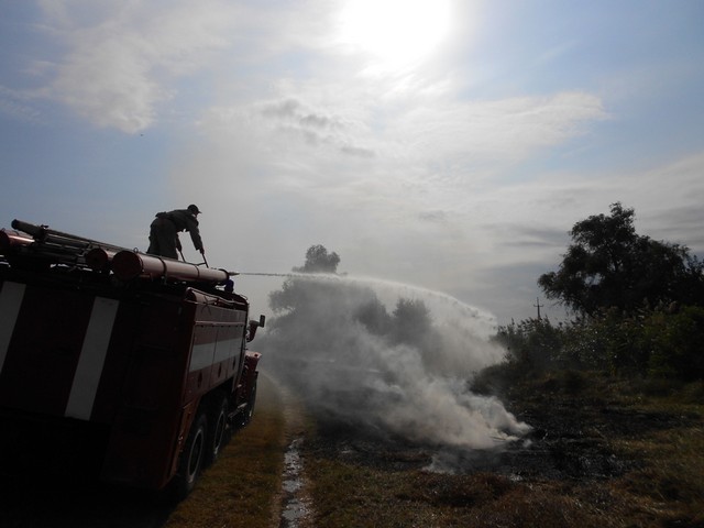 В Голой Пристани спасатели ликвидировали возгорание сухой травы