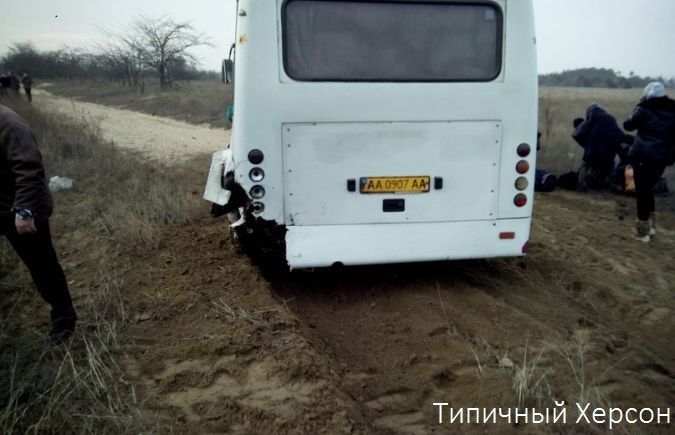 В автобус Херсон - Крынки врезалась иномарка