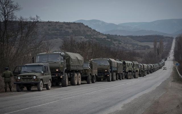 В сторону Чаплынки проследовала колонна ракетчиков