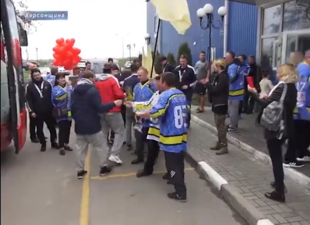Как в Херсоне встречали серебрянных призеров чемпионата Украинской хоккейной лиги