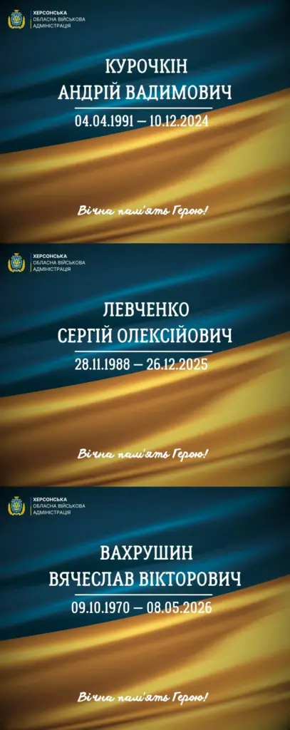 Херсонщина попрощалася із трьома військовими