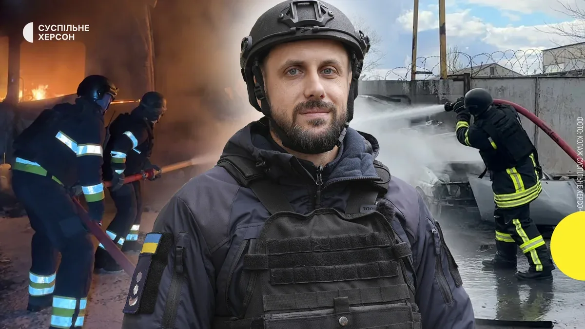 Андрій Гавриляк, рятувальник ДСНС, працює на місці ліквідації наслідків російського обстрілу в Херсоні. 5