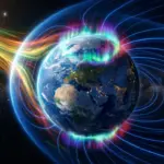 Геомагнітна буря над Землею, супутниковий вигляд, червень 2026