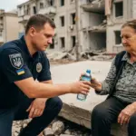Поліцейський офіцер Ярослав Масло з Чорнобаївки на Херсонщині під час виконання службових обов'язків у прифронтовій зоні