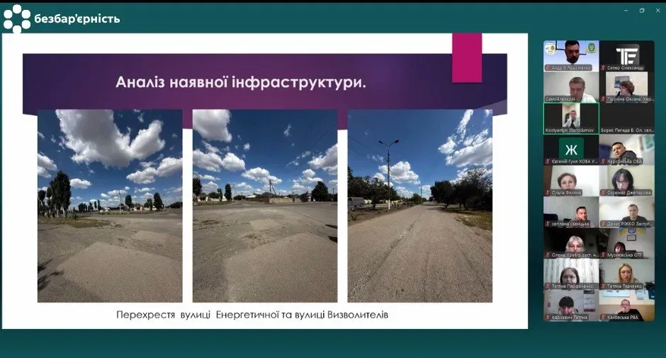 Схема безбар'єрного маршруту, що включає лікарні, школи та зупинки громадського транспорту у Херсоні 5