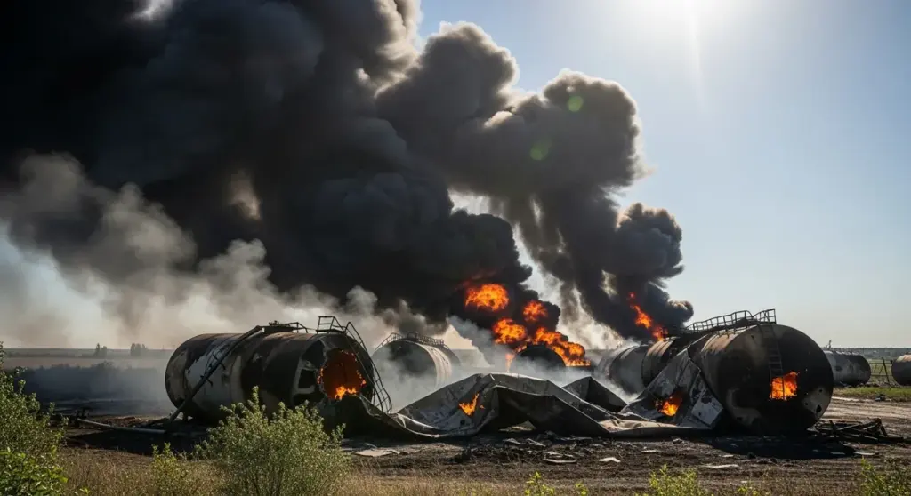 Українські дрони уразили дві автоцистерни окупантів в Генічеському районі