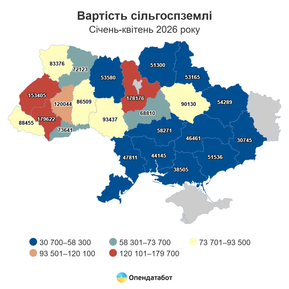 Поле з сільськогосподарськими культурами на Херсонщині, що символізує вартість землі в регіоні. 1