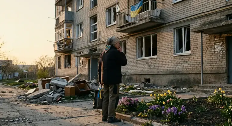 Херсон 2026 — зруйнований будинок і люди які продовжують жити поруч