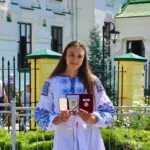 Анастасія Рибачок на церемонії нагородження орденом княгині Ольги І ступеня