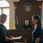 Жінка на судовому засіданні, засуджена за колабораційну діяльність на Херсонщині