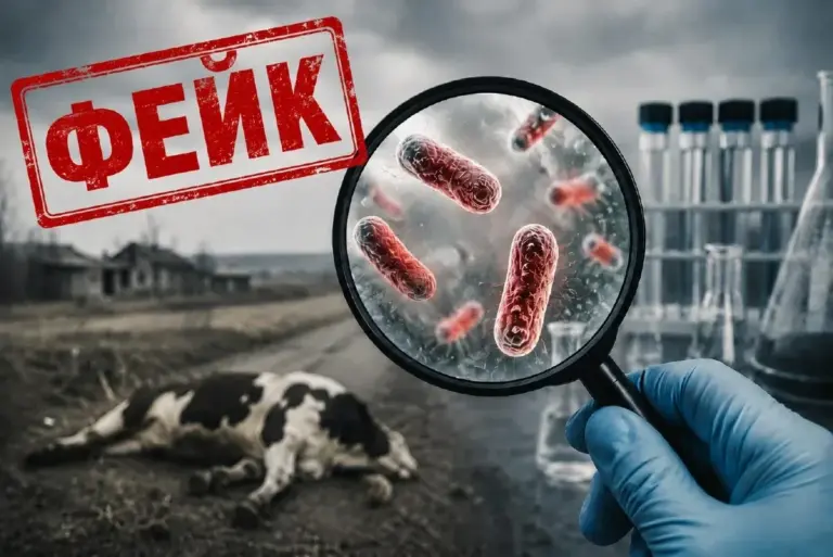 Карта Херсонської області з позначками місць, де росіяни вигадали спалах сибірської виразки.
