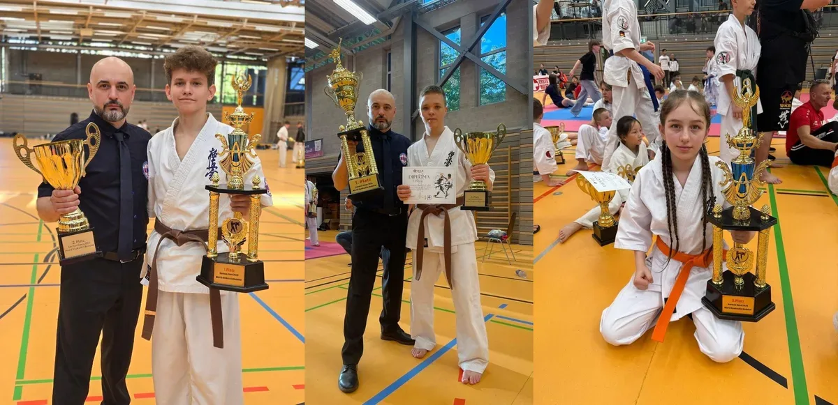 Групове фото каратистів з Херсона з медалями на чемпіонаті Німеччини 1