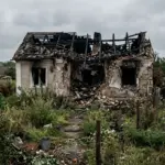 Пошкоджений будинок у передмісті Херсона після дронового удару 2026
