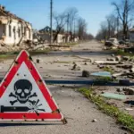 Попередження про мінну небезпеку на деокупованих територіях Херсонщини, де безпечні лише асфальтовані дороги