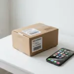 Посилка і смартфон з іконками додатків - оподаткування цифрових платформ і посилок в Україні