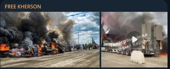 Пошкоджена дорожня техніка внаслідок російської атаки на Херсонщині 3