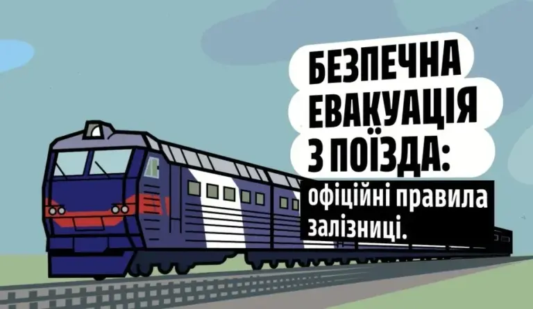 Відеоролик Dovidka.Info про безпечну евакуацію пасажирів під час подорожей залізницею.