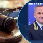 Символічне зображення правосуддя та судових рішень, з акцентом на конфлікт та правопорушення, що відбуваються на окупованих територіях