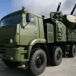 Знищений російський самохідний зенітний ракетно-гарматний комплекс «Панцир-С1» після удару ЗСУ на Херсонщині