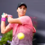 Українська тенісистка Ангеліна Калініна під час матчу на турнірі WTA 250 у Гамбурзі