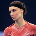 Українська тенісистка Ангеліна Калініна під час матчу на турнірі WTA 250 в Яссах