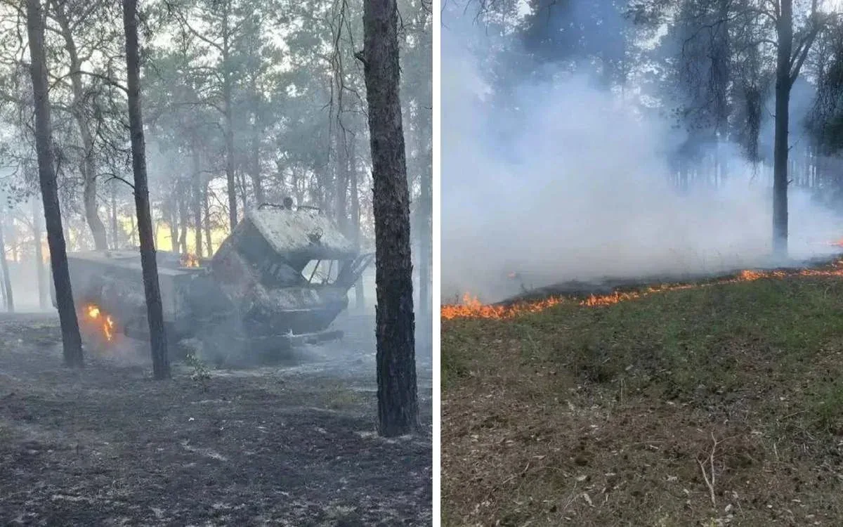 Літня жінка на тлі пошкоджених будівель у Голій Пристані 4