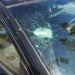 Пошкоджений автомобіль після атаки дрона РФ у селищі Молодіжне поблизу Херсона, де постраждав чоловік.