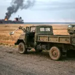Покинута військова техніка на узбіччі дороги через дефіцит пального