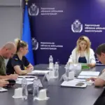 Заступниця начальника Херсонської ОВА Ольга Малярук під час засідання Координаційного штабу з питань захисних споруд
