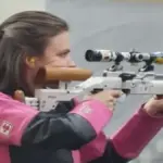 Галина Авраменко з Херсона змагається на Літньому чемпіонаті України з кульової стрільби у Вінниці. 2