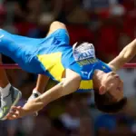 Андрій Проценко під час змагань зі стрибків у висоту на чемпіонаті України у Львові
