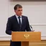 Раміль Замалетдінов, представник КПРФ, під час проголошення своєї кандидатури на вибори до Держдуми РФ від тимчасово окупованої Херсонщини