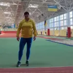 Легкоатлетка Тетяна Насонова під час змагань зі штовхання ядра, отримує бронзову нагороду.