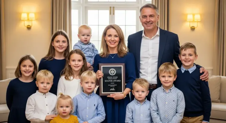 Багатодітна мати Віолетта Фокіна з чоловіком та десятьма дітьми отримує відзнаку «Мати-героїня» на Херсонщині