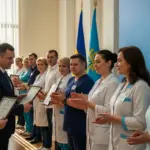 Олександр Прокудін вручає нагороди медичним працівникам Херсонщини