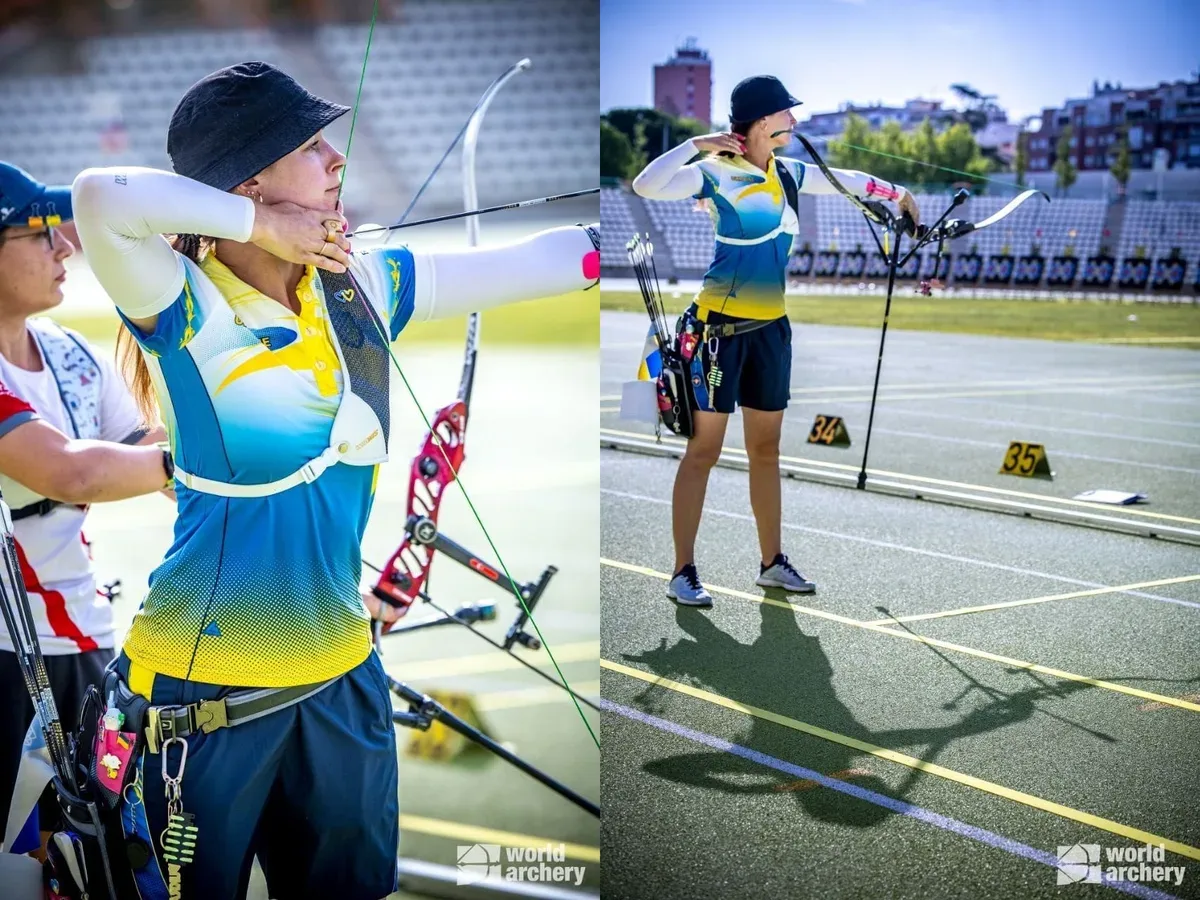 Анастасія Павлова, спортсменка з Нової Каховки, під час змагань зі стрільби з лука на Кубку світу 1