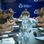 Карта Херсонської області з виділеними зонами обов'язкової евакуації населення через постійні обстріли.
