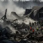Наслідки обстрілу Херсонщини: зруйновані будинки, пошкоджена інфраструктура, рятувальники працюють на місці