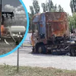 Пошкоджена автозаправна станція та згорілі автомобілі після ворожих обстрілів на Херсонщині 3