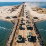 Російські окупанти засипають землею протоку Промоїна біля Генічеська, що загрожує екосистемі Сиваша.