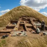 Малюнок кургану на Генічеській землі, знайденого окупантами