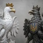 Символічне зображення напруги між Польщею та Україною на тлі попередження про загрозу з боку Росії