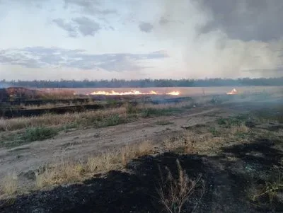 Згоріле поле з зерном на Херсонщині після атаки дронів 2