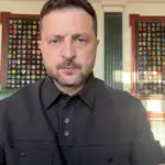 Президент Володимир Зеленський під час звернення, на якому він розповідає про плани Росії щодо мобілізації