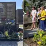 Інформаційний стенд з QR-кодом та скульптурна композиція «Мальва» у Чорнобаївці, присвячені цивільним героям Херсонщини. 4