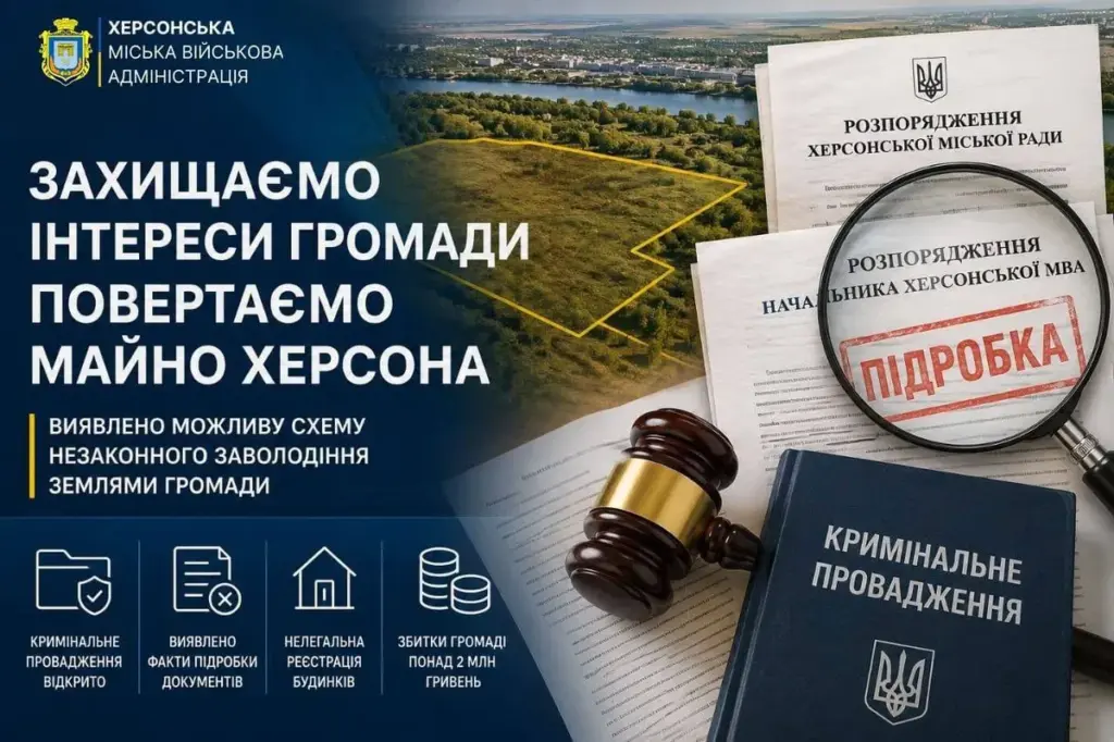 У Херсоні виявили схему незаконного привласнення земель на 2 мільйони гривень