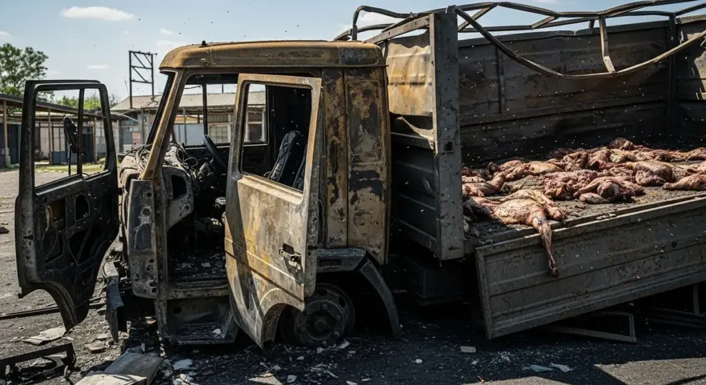 У Херсонській МВА не знали про спалену вантажівку з гнилим м’ясом на Дніпровському ринку